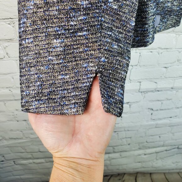 Chico’s NWT Metallic Tweed Blazer Jacket Silver Gray Size 1 Medium Career - Picture 8 of 12